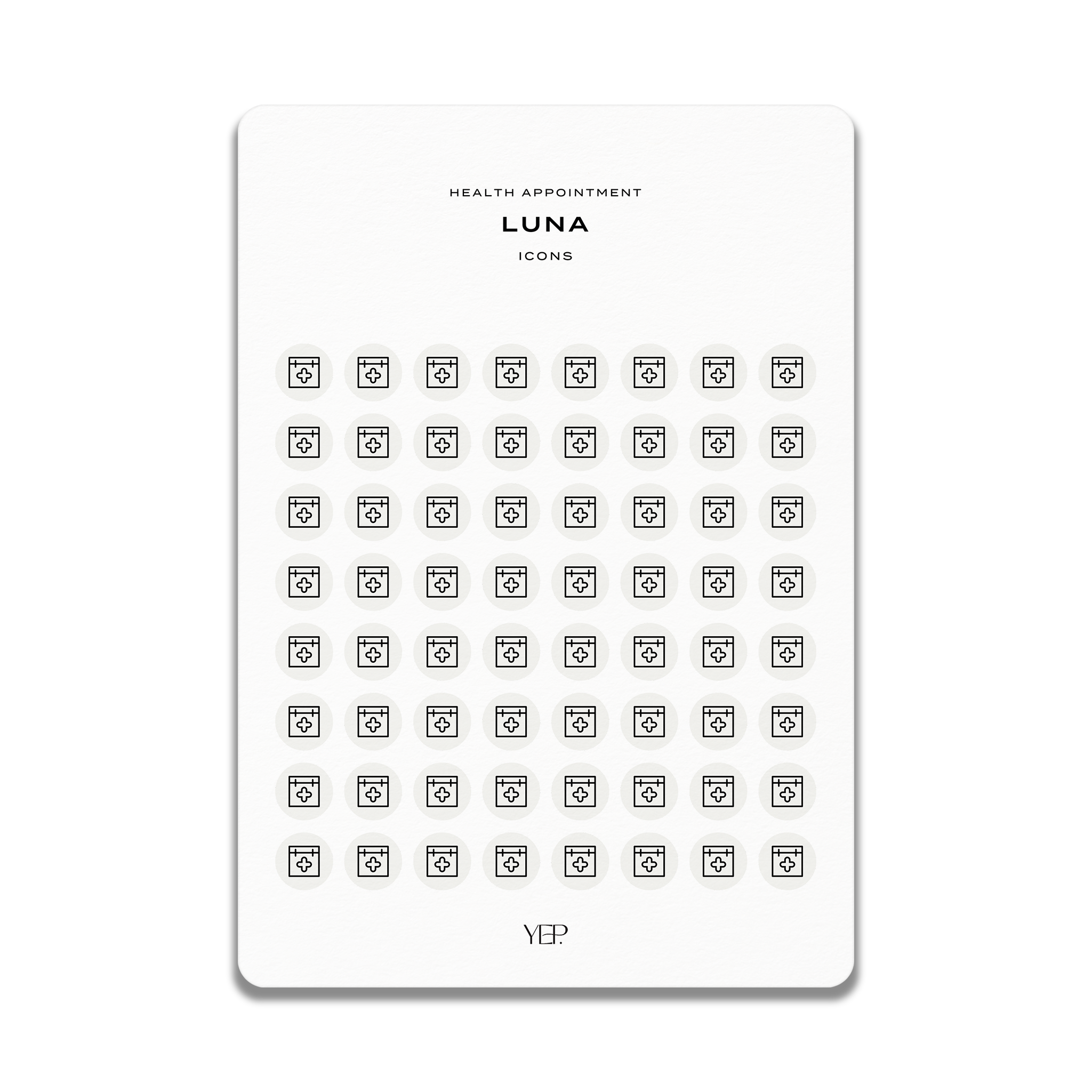 a collection of icons, including a large icon labeled "Luna" and smaller icons. The icons are arranged in a grid format, and the image does not contain any text.