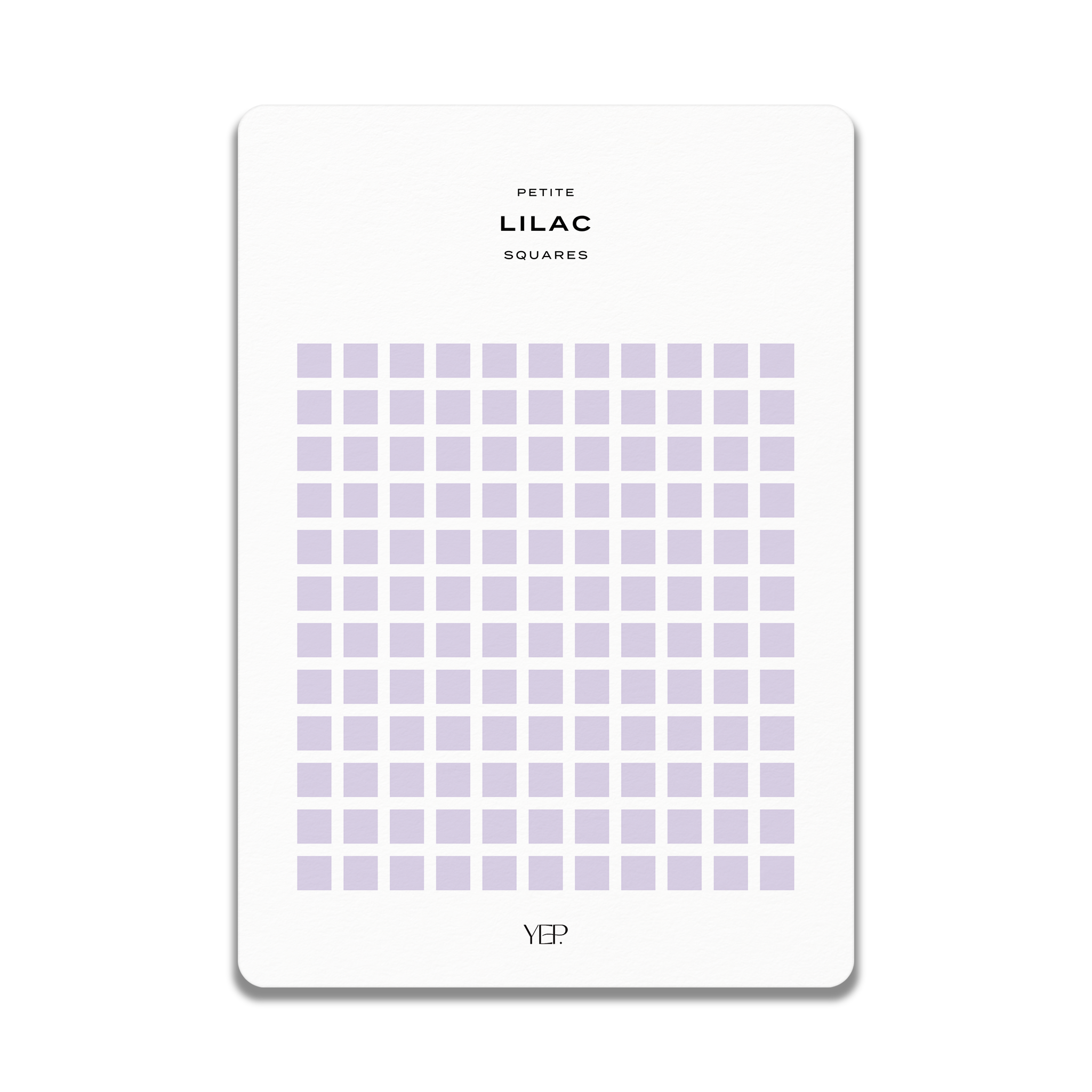 The image is a minimalist design featuring a grid of small square shapes in various shades of purple. The design has a clean, modern aesthetic with a focus on simplicity and minimalism.
