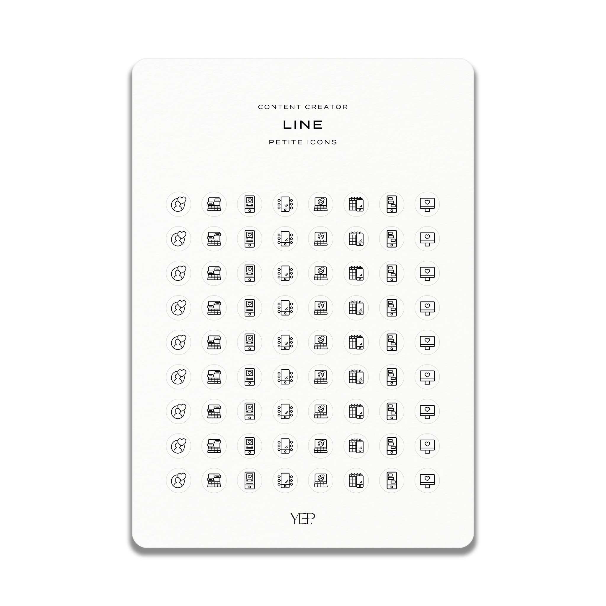 a collection of minimalist icons, including various shapes, symbols, and objects, arranged in a grid format. The icons are presented in a simple, black and white style, with no additional text or descriptive phrases. The image does not contain any text or other discernible elements that would require a detailed description.