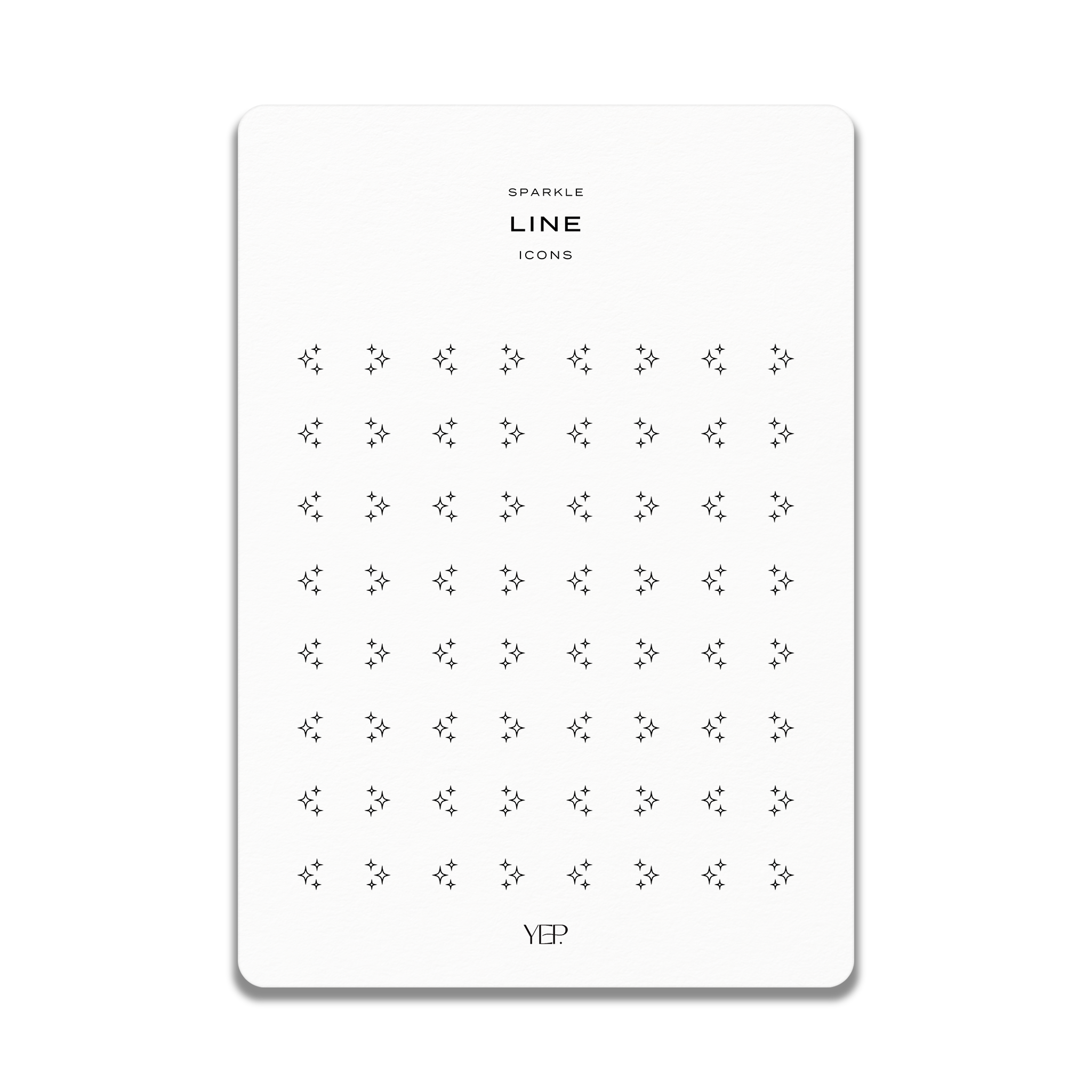 a grid of small black dots arranged in a repeating pattern, with the word "SPARKLE" and "LINE" written above the dots.