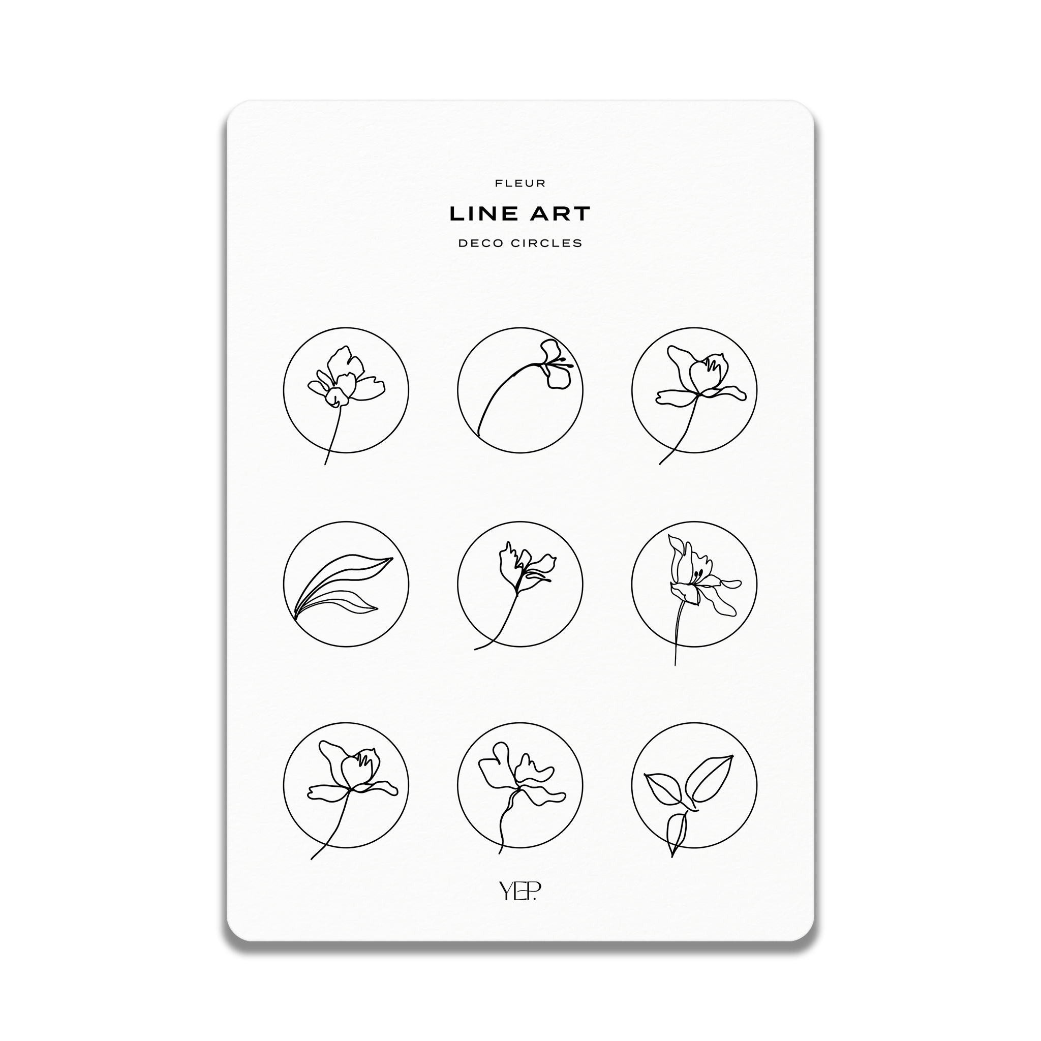 Line Art Fleur Deco Circles