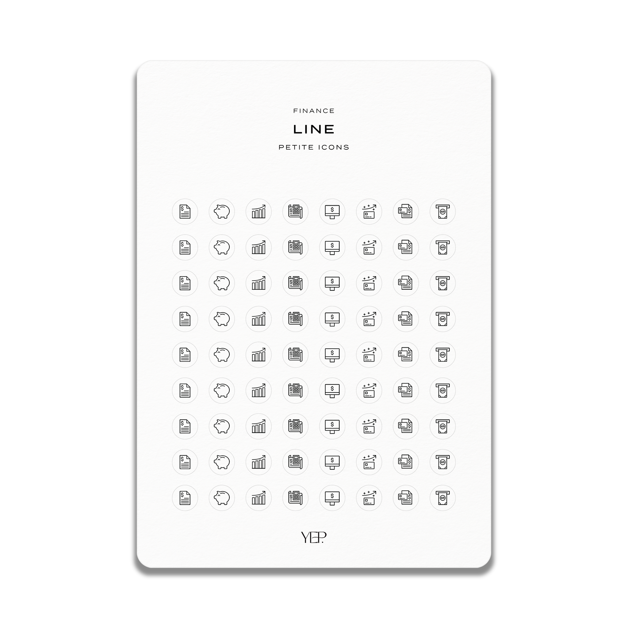 a collection of simple icons representing finance and business concepts, including financial instruments, charts, and other financial-related symbols.