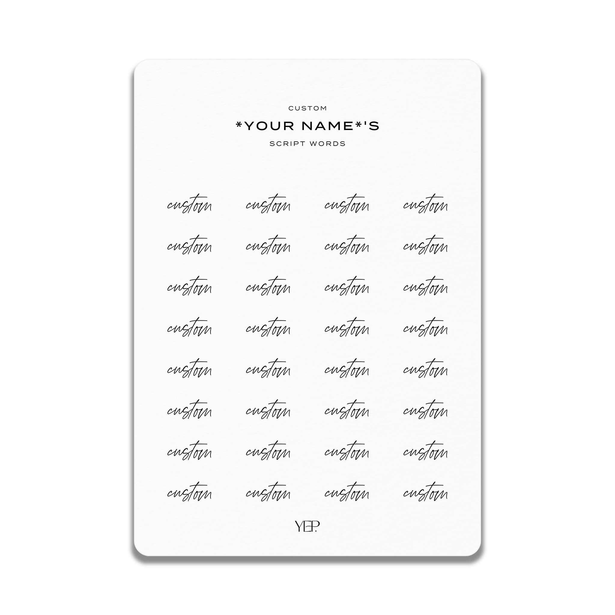 a collection of words that are custom-defined and are not repetitive. The words are not described individually, and the phrases used are not overly descriptive. The image is a collage of individual words, and the focus is on the words themselves rather than on the specific content or context of the image.