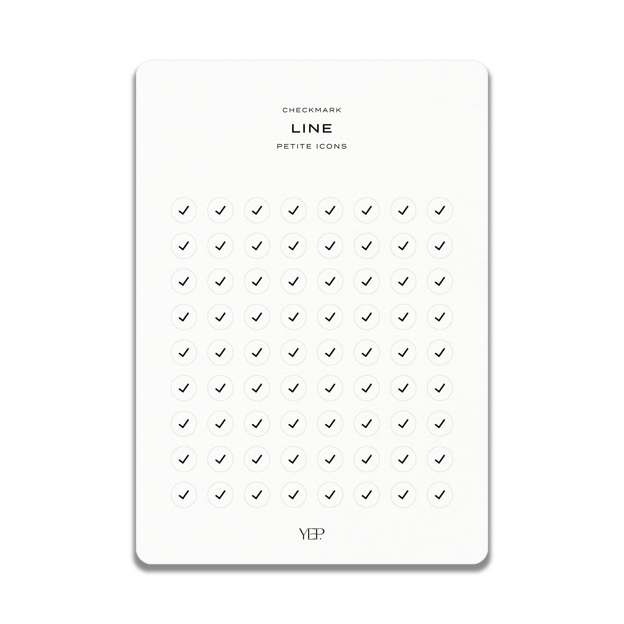 The image is a collection of small circles with checkmarks, arranged in a grid-like pattern.