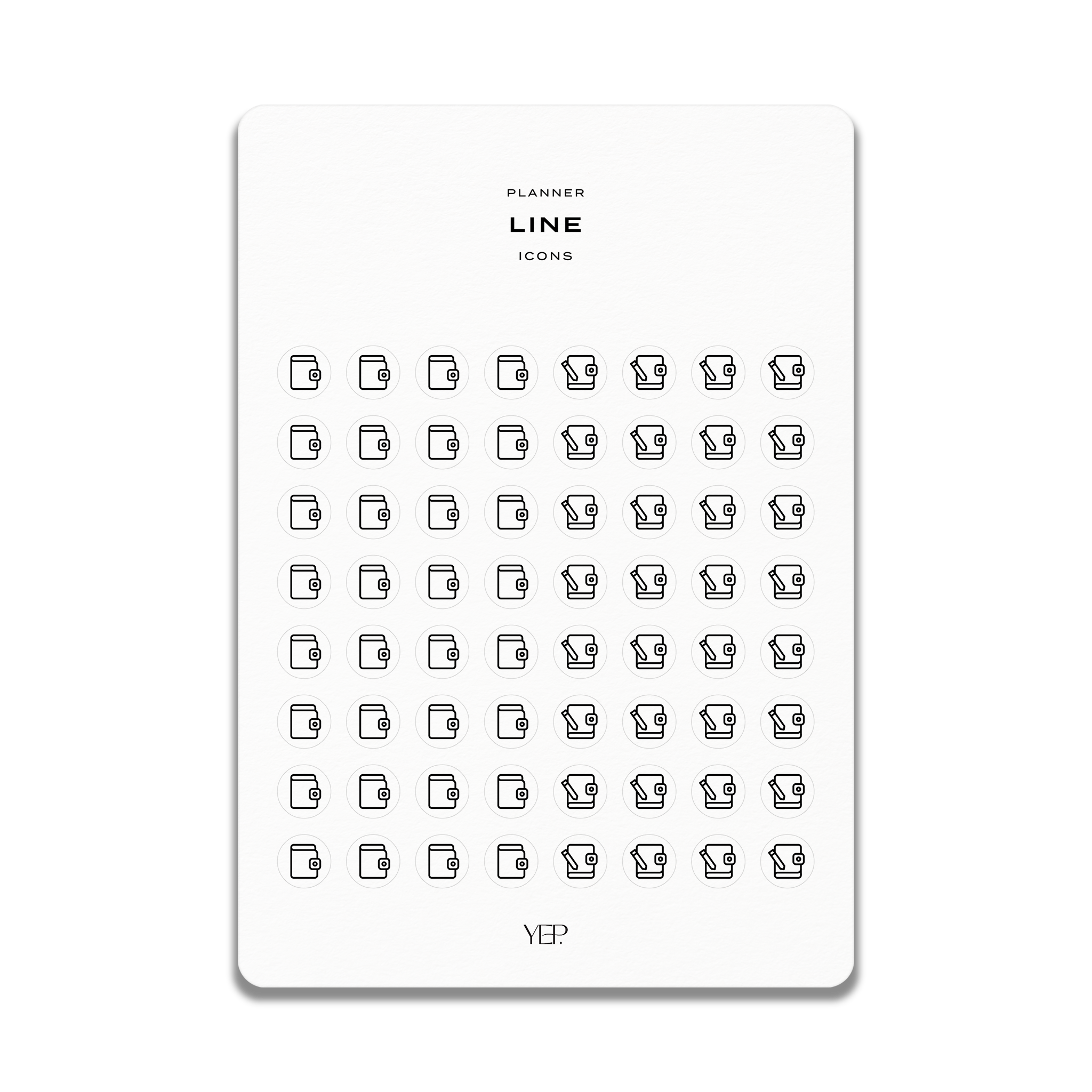 a grid of black icons arranged in a visually pleasing layout.