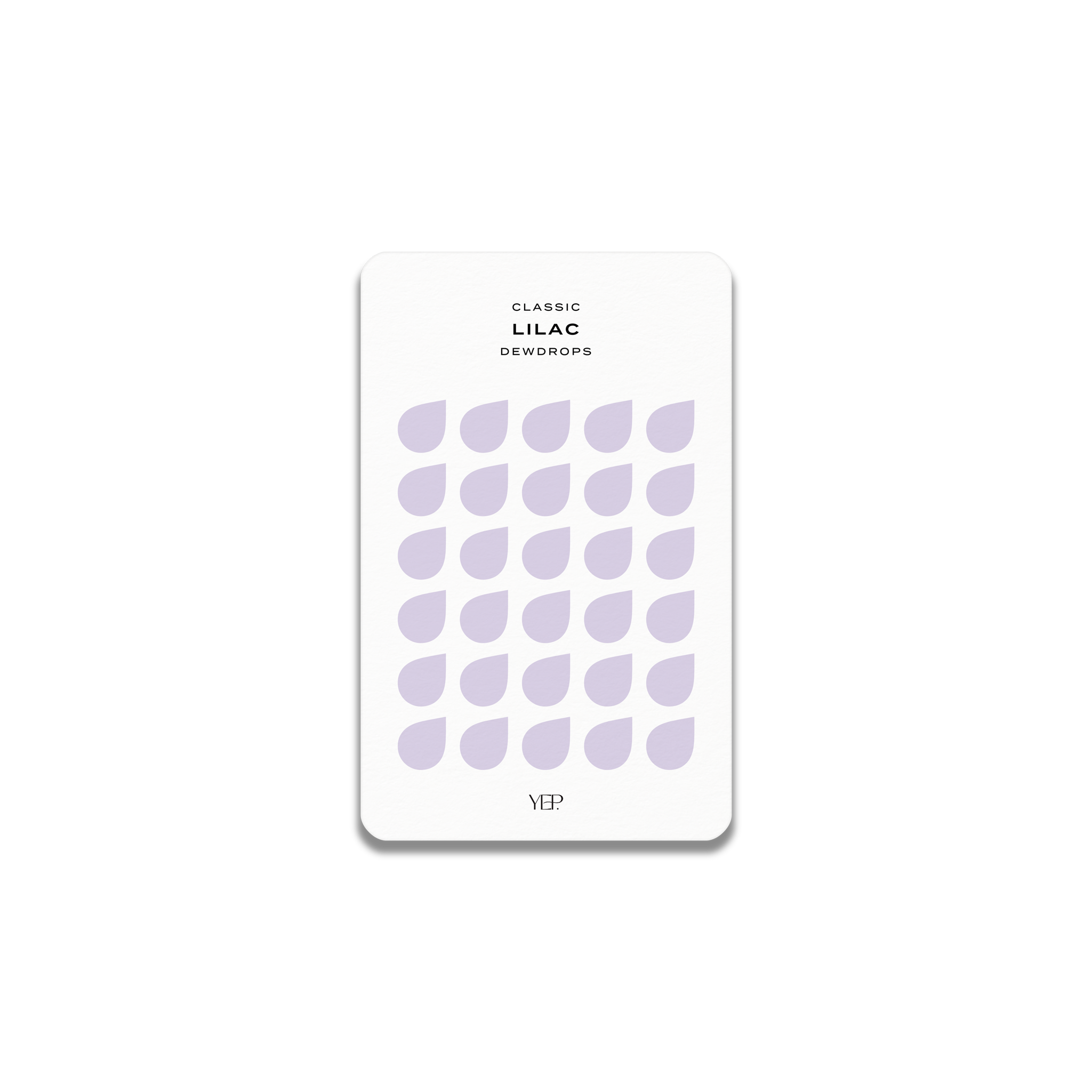 The image is a white card with a grid of purple shapes, and the text "CLASSIC LILAC DEWORPES" is written above the grid.