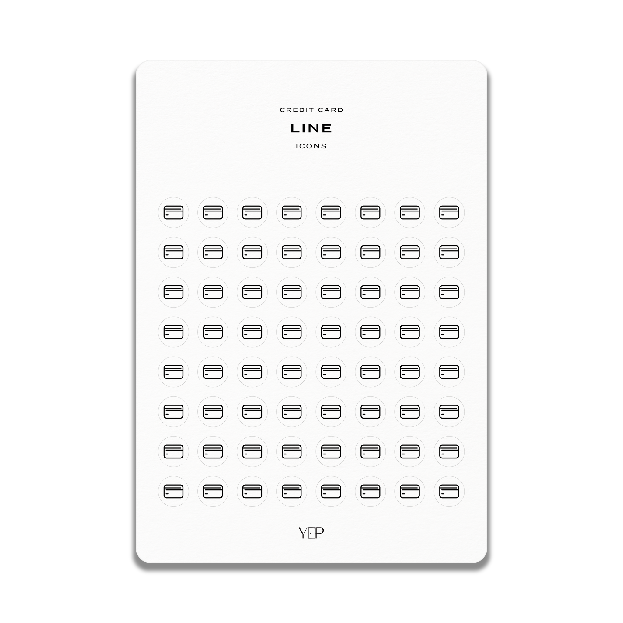 a collection of simple icons representing a credit card line, with no text present.