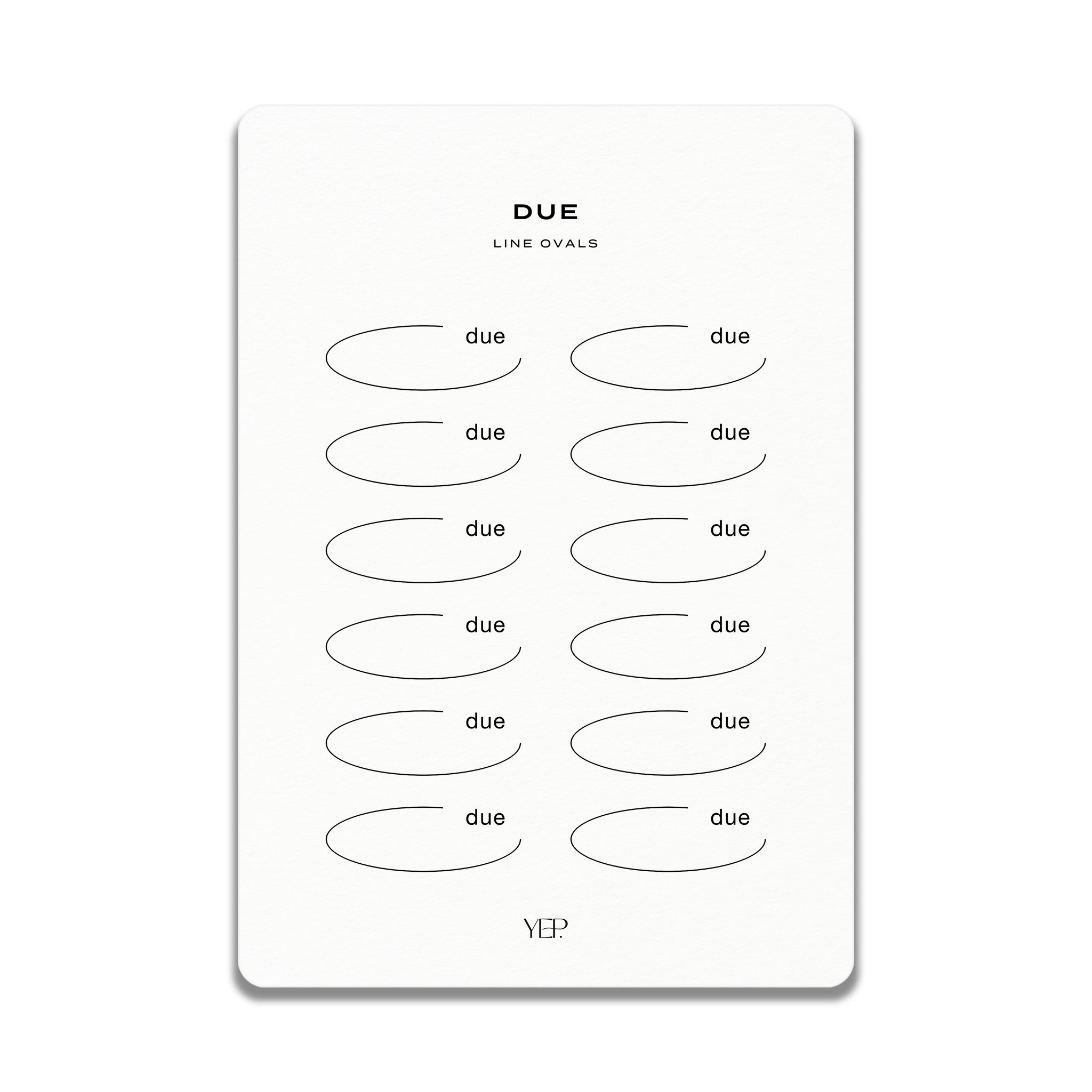 a series of line ovals, which are a type of graphic design element used to create shapes and patterns. The line ovals are arranged in a grid format, with each row containing a specific number of ovals. The image does not contain any text or additional objects, and the number of ovals in each row is consistent. The image does not contain any specific actions or movements, and the arrangement of the ovals is static.