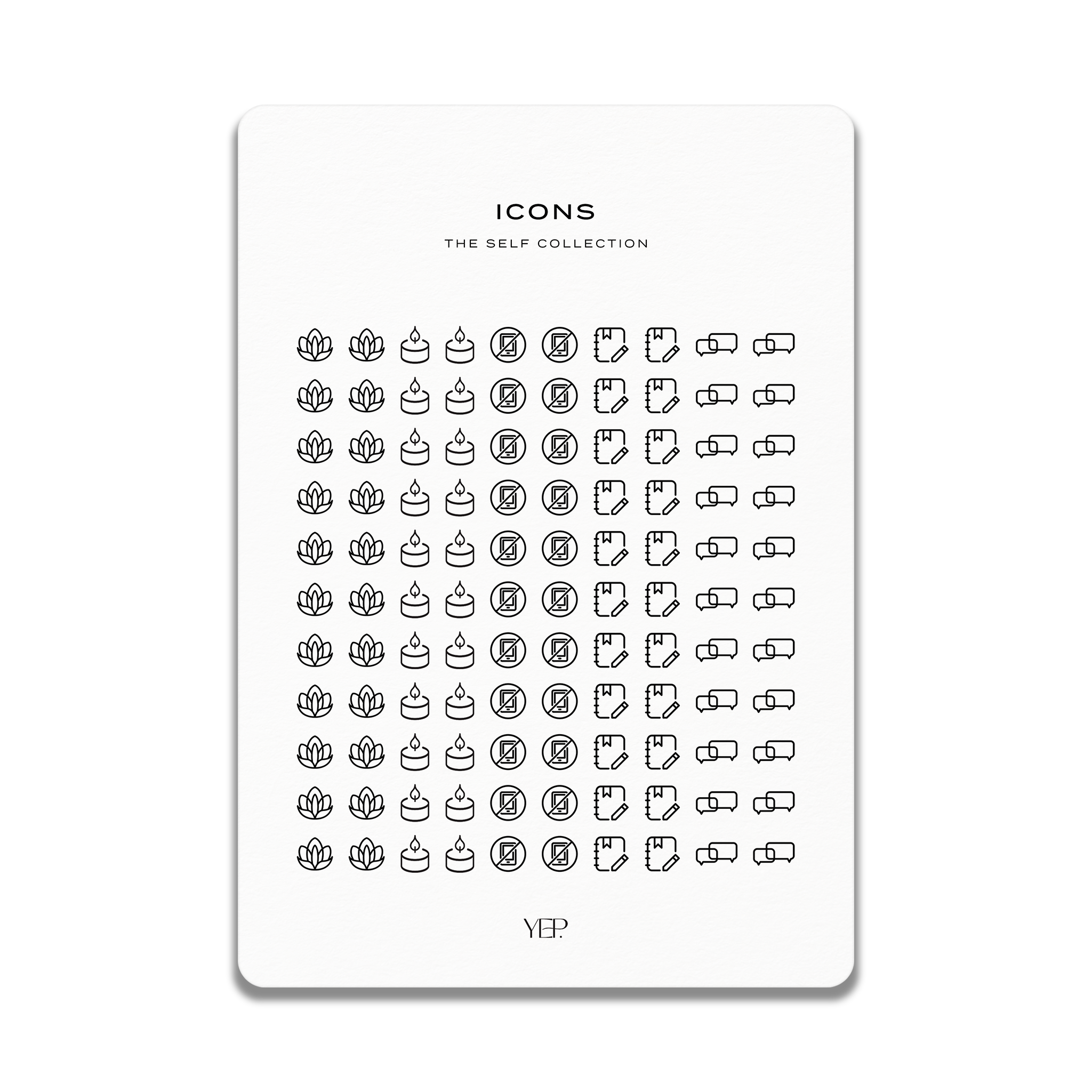 The image is a collection of icons, which are part of the "Self Collection" as indicated by the text at the top of the image.