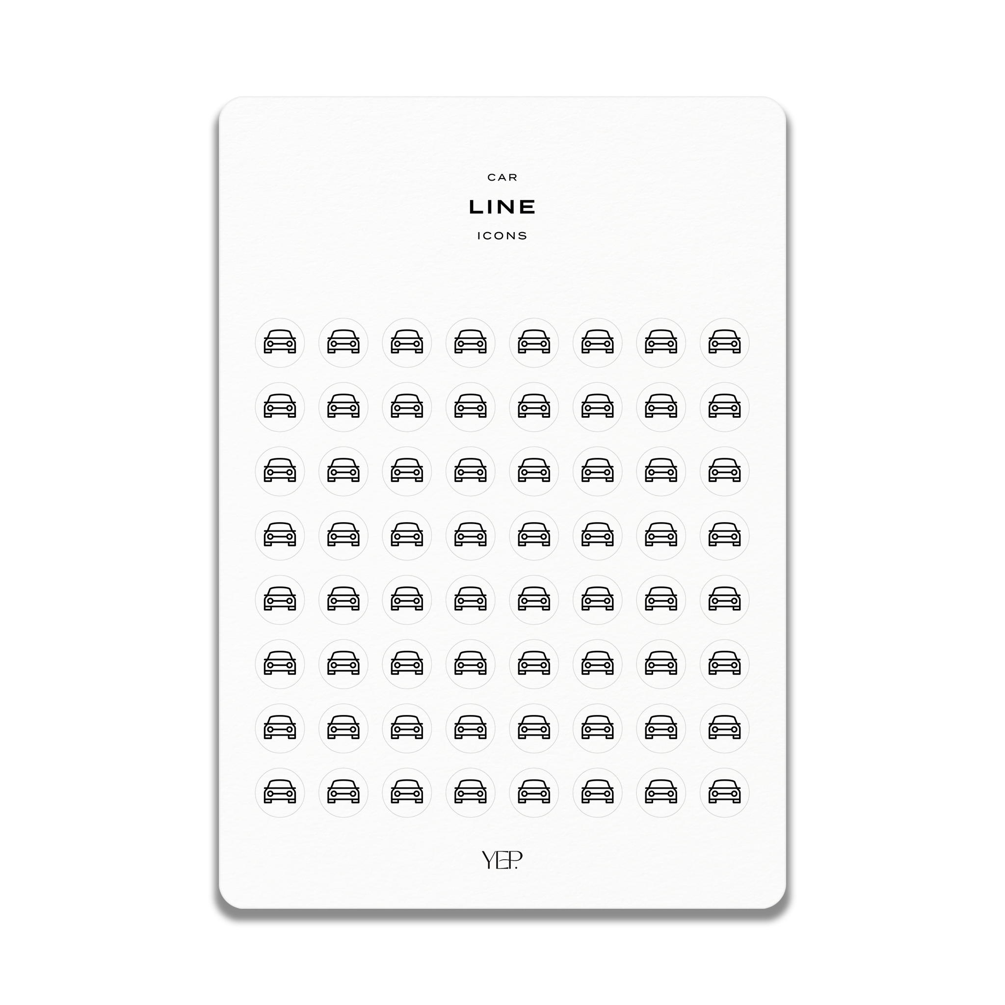 a grid of black and white icons representing cars, arranged in a visually organized manner.