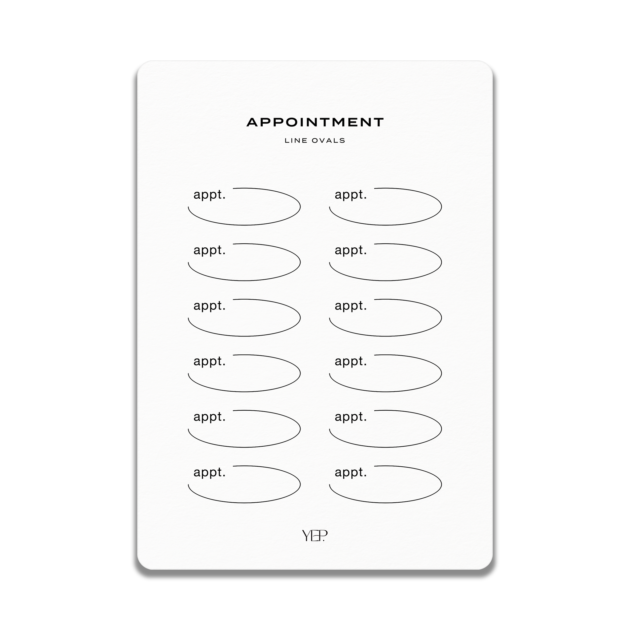 The image is a line-oriented form with a series of circles representing appointments.