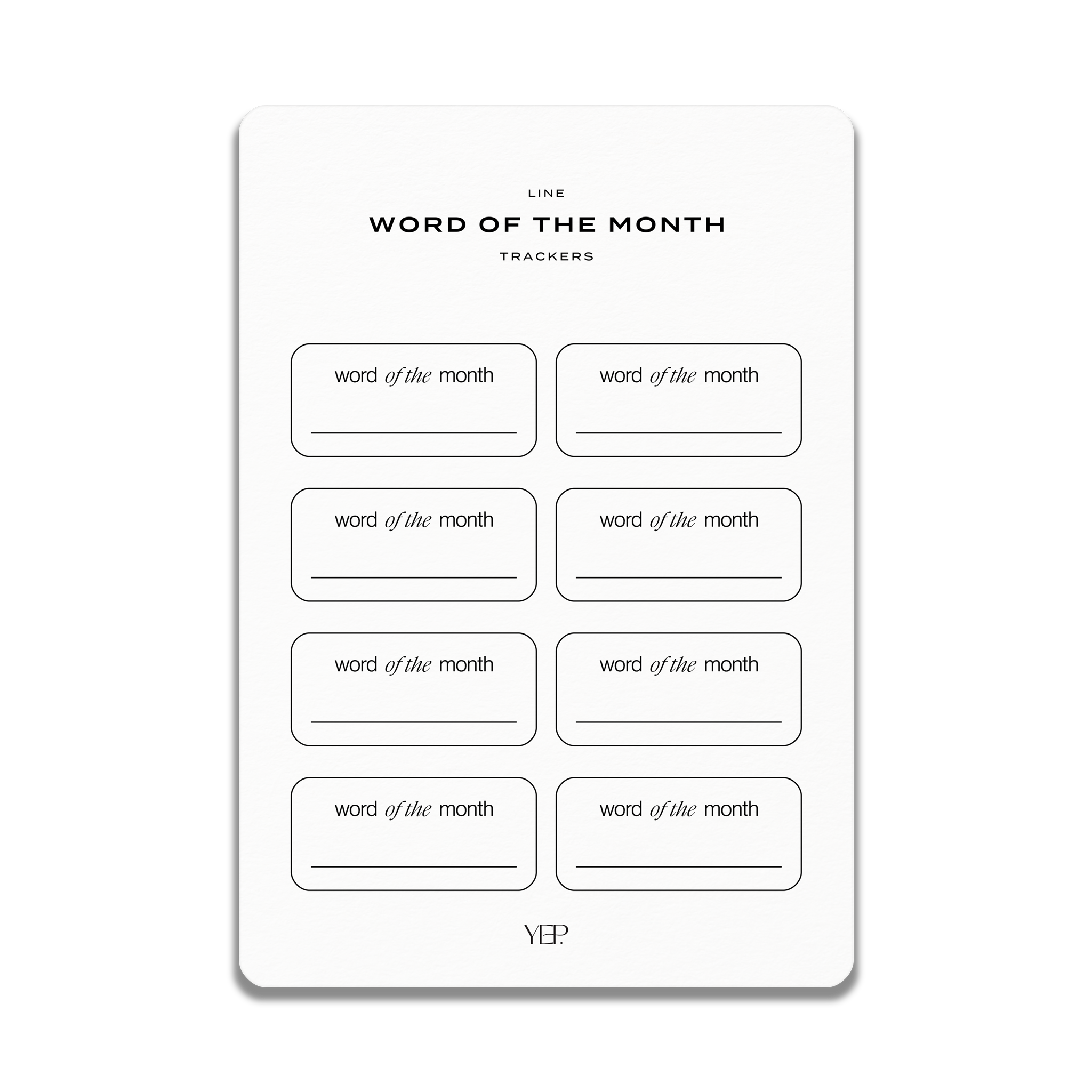 Word of the Month Trackers