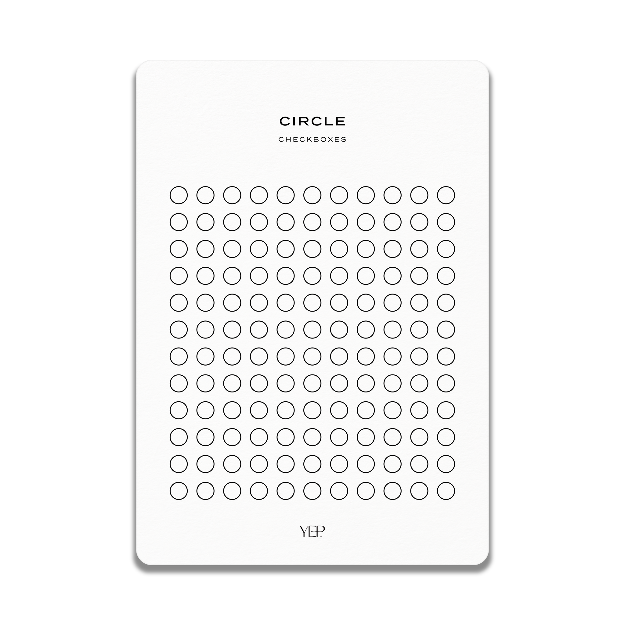 The image is a minimalist design featuring a grid of circles, with the word "CIRCLE" prominently displayed above the grid.