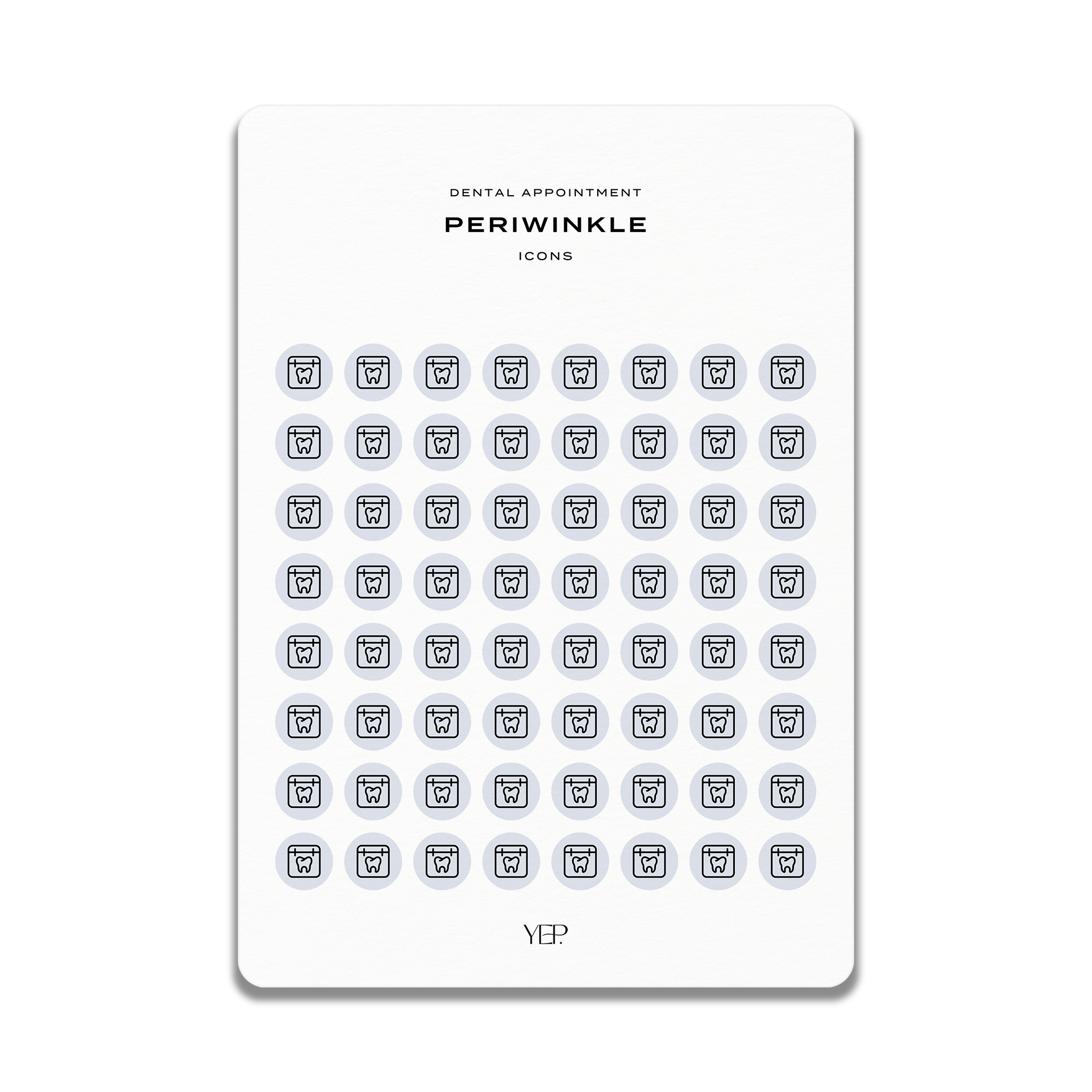 a grid of small icons, each representing a dental appointment icon. The icons are arranged in a grid format, with each row containing the same number of icons. The icons are all the same size and color, and they are all square-shaped. The image does not contain any text or additional elements that would provide more information about the dental appointment icons.