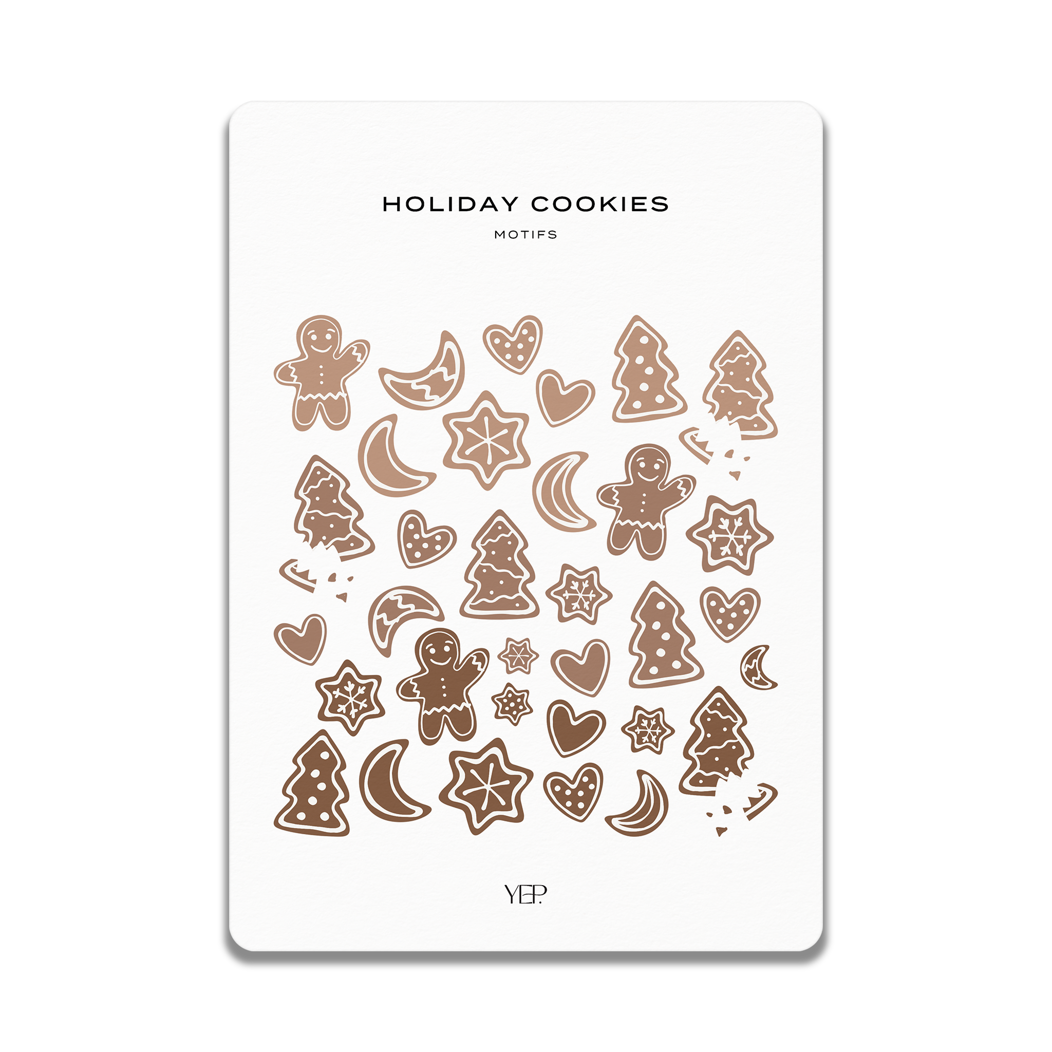 The image is a collection of holiday-themed cookies, featuring various shapes and designs such as gingerbread men, snowmen, stars, and other festive elements.