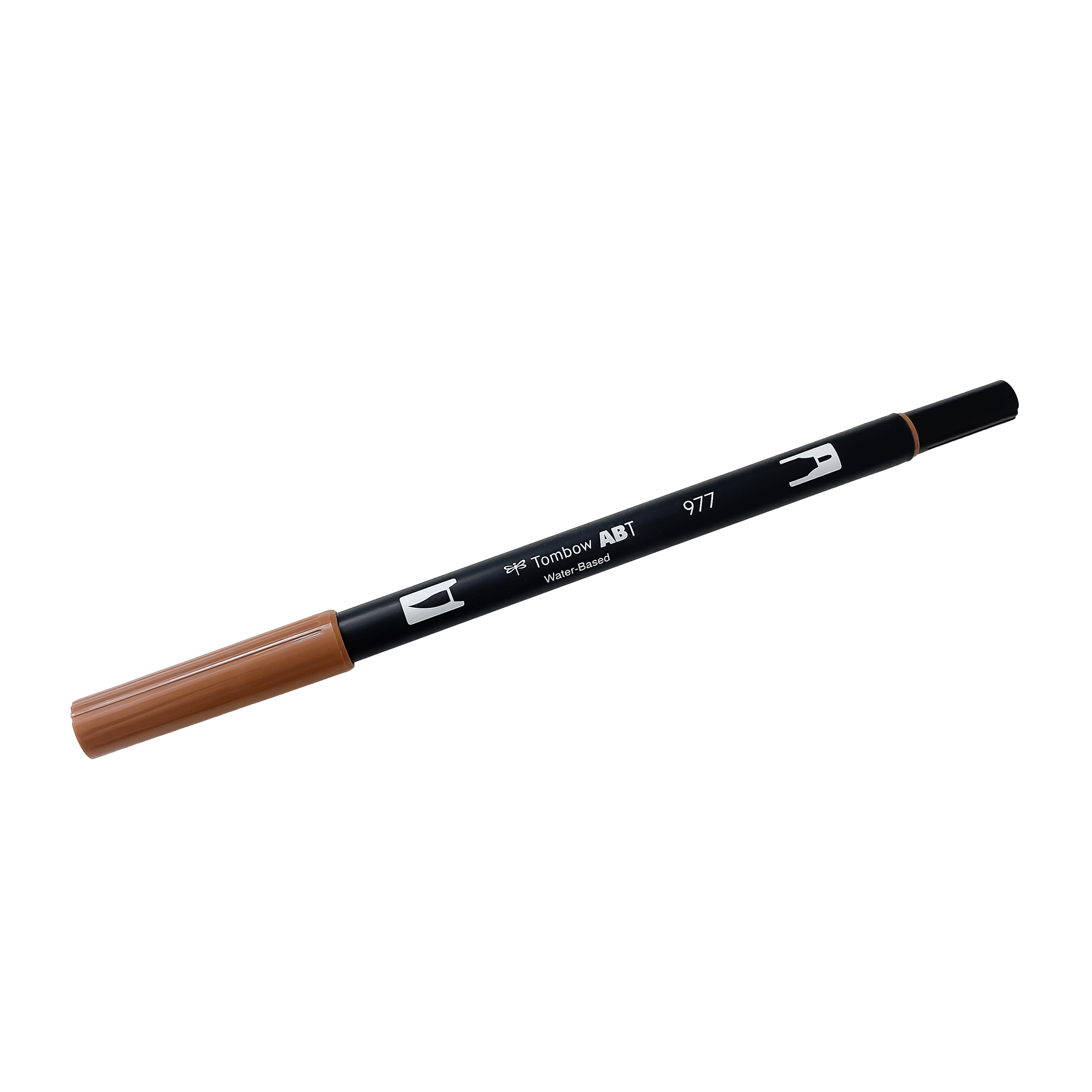 Tombow Dual Brush 969 - Pennarello Doppia Punta Marrone - Punta Pennello E Fine 0.8mm, Colore Acquerellabile